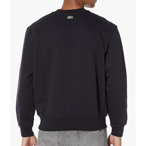 Lacoste Men's Long Sleeve Large Croc Badge Graphic Crewneck Sweatshirt Abysm XL - Picture 3 of 3